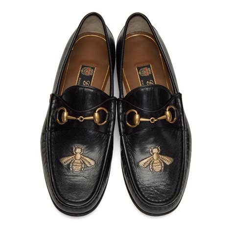 gucci loafers black bee|Gucci fur loafer.